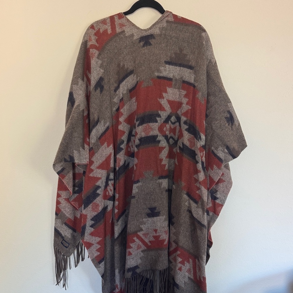Pendleton Wool Patterned Fringe Shawl - image 3